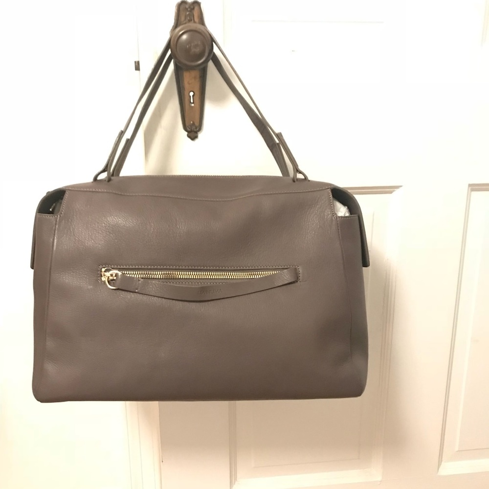 Lia Numa Gray Leather Satchel